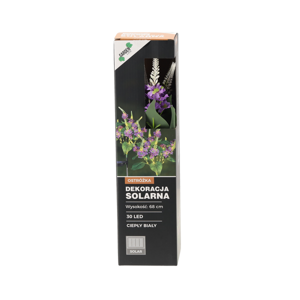 LAMPA SOLARNA H 68 CM OSTRÓŻKA 30 LED CIEPŁY BIAŁY disp=12szt *4682