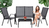 SET DE MOBILIER PENTRU GRĂDINĂ CU MASĂ - NEGRU*6397
