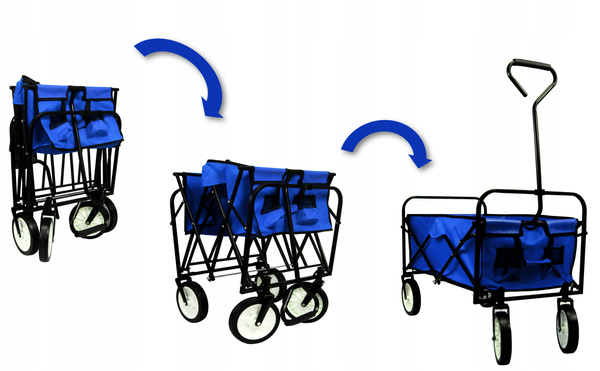 WÓZEK OGRODOWY NIEBIESKI SKŁADANY 116x54x90cm *3556