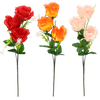 ARTIFICIAL BRANCH - ROSE WITH THREE FLOWERS 62 CM ASSORTED COLOURS