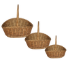 ZESTAW 3 KOSZYKÓW WIKLINOWYCH Z RĄCZKĄ – NATURALNY