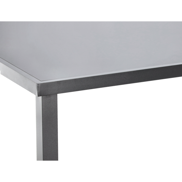 ALUMINIOWY STÓŁ OGRODOWY ZE SZKLANYM BLATEM 150 x 90 x 71 CM SZARY