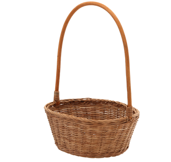 KOSZYK RATTANOWY 30 x 23 x 12/40 CM Z UCHWYTEM - NATURALNY *7404