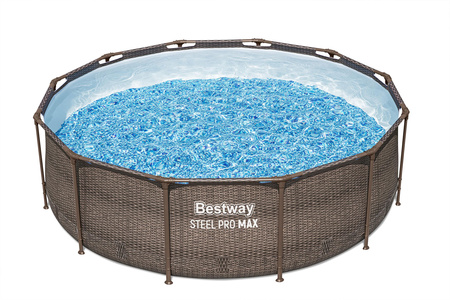 PISCINA RATTAN ÎN AER 3,66 X 1 M (PISCINĂ, POMPĂ DE FILTRARE, SCARA) *6558 *6211