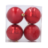 SET OF 4 BAUBLES 8 CM RED/GOLD/SILVER