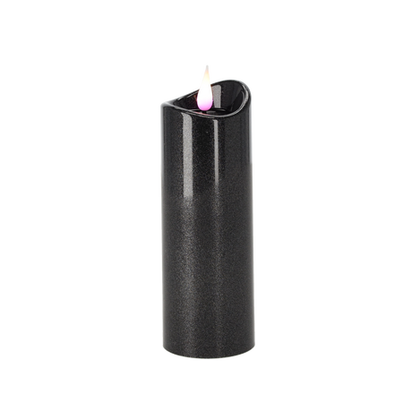 LED CANDLE 5CMX15CM WITH BATTERIES GRANITE PINK FLAME*9716