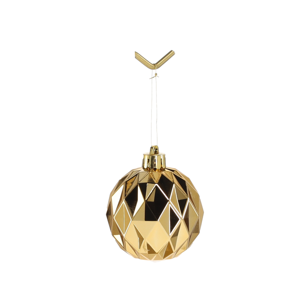 SET OF 6 SHINY BAUBLES 6 CM RED/GOLD/SILVER