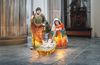 SET OF 3 ILLUMINATED FIGURES - HOLY FAMILY 150 CM RESIN