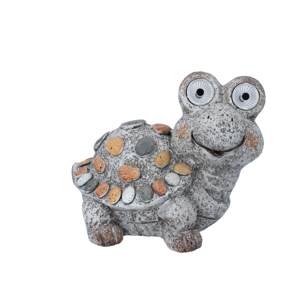 ZAHRADNÍ FIGURKA - ŽELVA S SVĚTLOMĚRACÍMI OČIMA 27 x 19 x 22,5 CM LED *7898