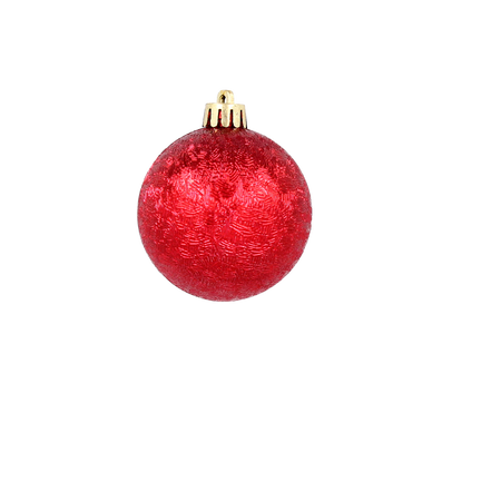 SET OF 6 BAUBLES 6 CM RED/GOLD/SILVER (TUBE)