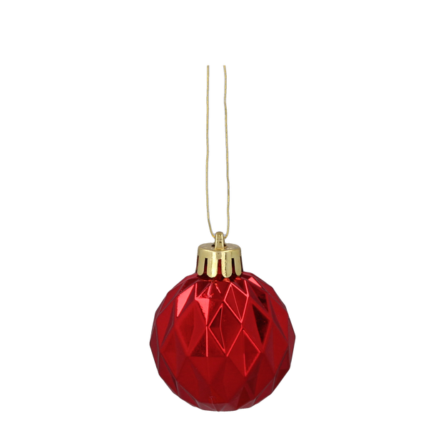 SET OF 47 BAUBLES 4-6 CM RED/GOLD/SILVER MIX DESIGNS