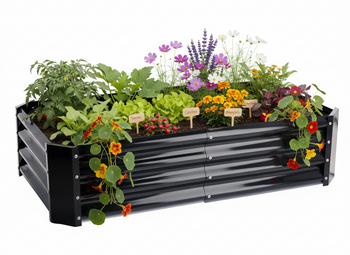 GRZĄDKA WARZYWNO-KWIATOWA 140 X 60 X 30 CM PROSTOKĄTNA ANTRACYT