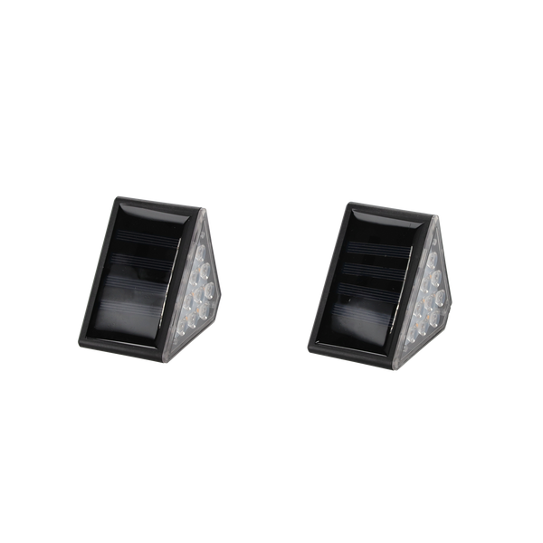 SADA 2 SOLÁRNYCH SCHODOVÝCH LÁMP 8,5 x 5 x 4,5 CM 9 LED TEPLÁ BIELA *4644