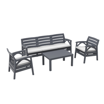 ANTRASIT GARDEN FURNITURE SET "SANTANA" (2x CHAIR, 3-person BENCH) *8675