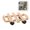 WOODEN POT STAND WITH WHEELS