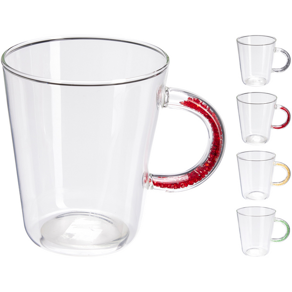 GLASS MUG WITH COLORED HANDLE*1891
