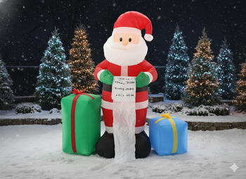 INFLATABLE SANTA CLAUS WITH LIST AND PRESENTS 180 CM LED
