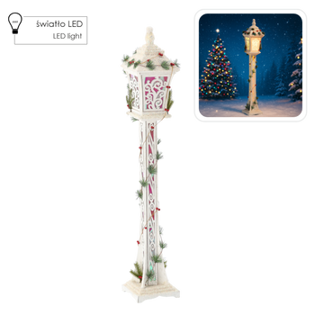 Vianočná biela LED lampa 20 x 20 x 120 CM *5287