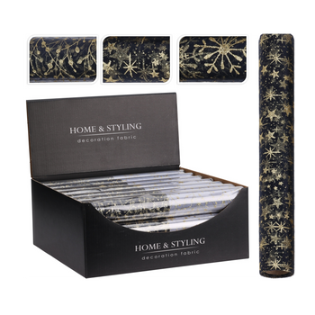 TKANINA DEKORACYJNA ROLKA 500 x 30 CM CZARNY *0027