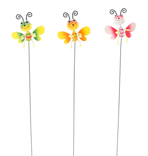 Dekorace na pikadoru do květináče/zahrady - motýl 10 x 60 cm *4828