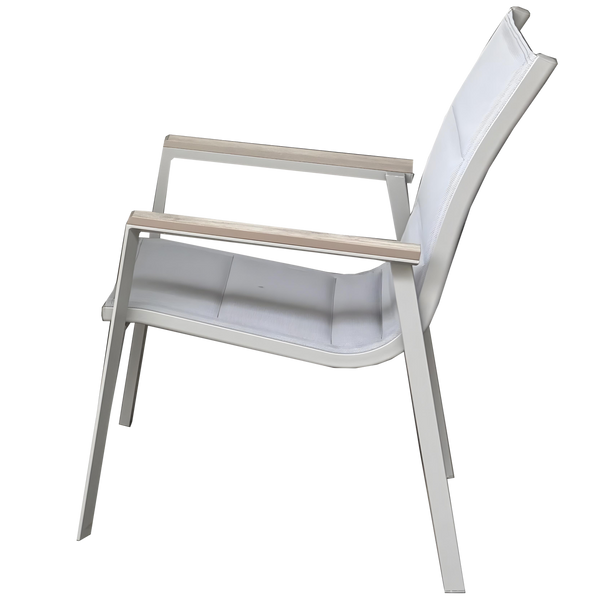 ALUMINIOWE KRZESŁO OGRODOWE POLYWOOD 64 x 55 x 91 CM BEŻOWE