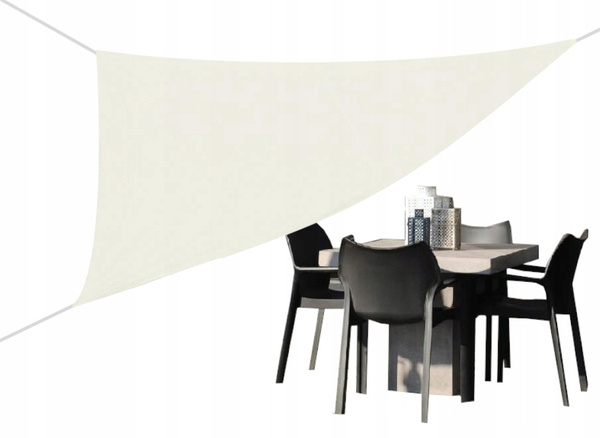 BEIGE TRIANGULAR SUNSHADE SAIL 3 X 3 X 3M