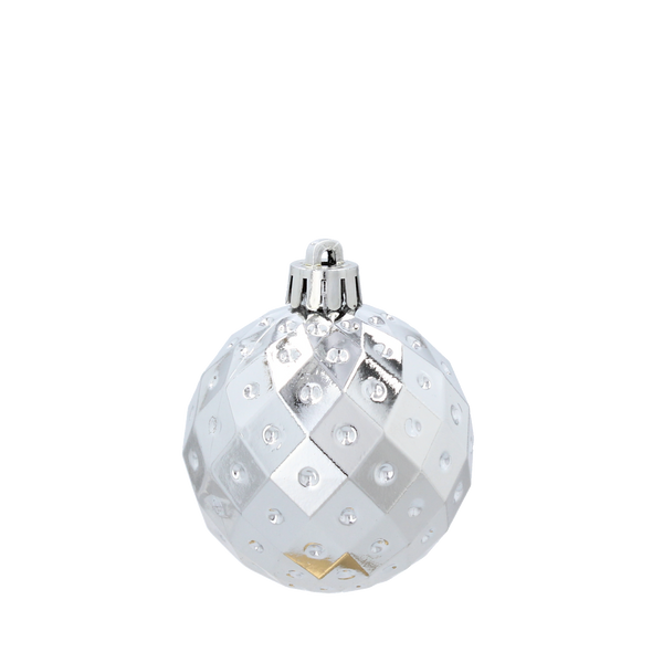 SET OF 6 BAUBLES 6 CM RED/GOLD/SILVER (TUBE)