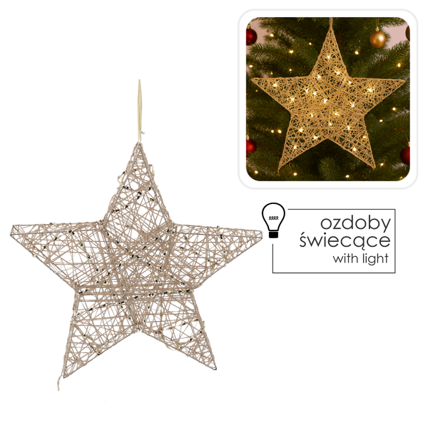 ORNAMENT FUNDAUTOR - STEA LED 45 CM AURIUM ȘAMPANIE *6239