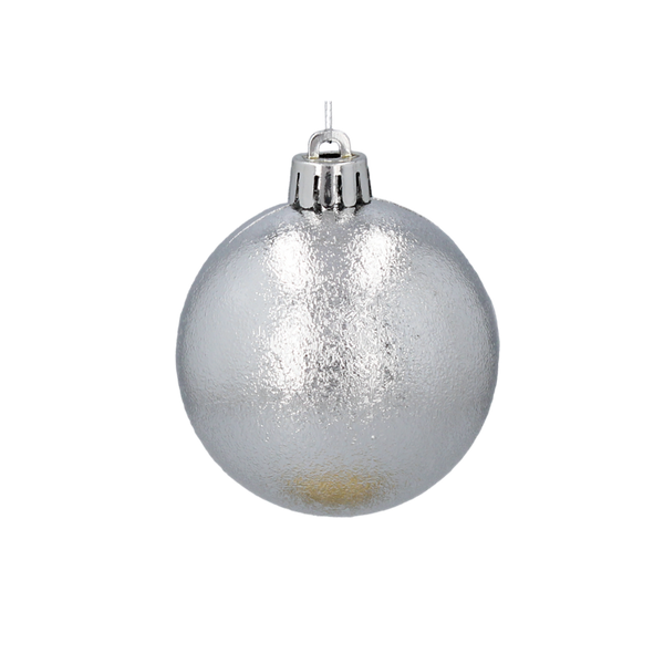 SET OF 6 BAUBLES 6 CM RED/GOLD/SILVER