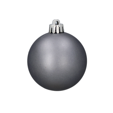 SET OF 12 BAUBLES 6 CM OLIVE/COPPER/GRAPHITE TUBE