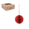 SET OF 4 CHRISTMAS TREE PAPER BAUBLES 7 CM RED