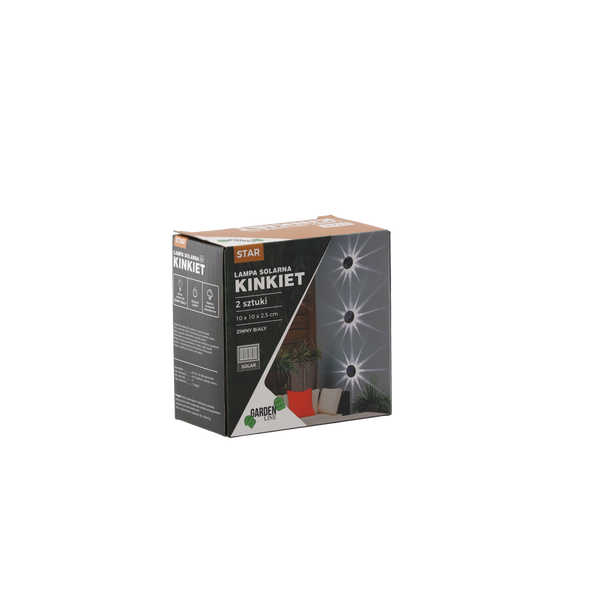 KPL.2 SOLÁRNÍ SVÍTIDLA - NÁSTĚNNÉ SVÍTIDLO 10 x 10 x 2,5 CM STAR LED STUDENÁ BÍLÁ *3712