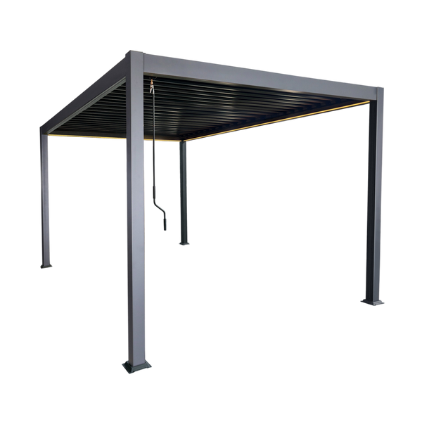 PERGOLA ALUMINIOWA BIOKLIMATYCZNA LED 3 x 3 x 2,5 M ANTRACYT