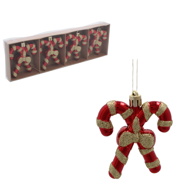 KPL. 4 OZDÓB CHOINKOVÝCH - TYČINKA CUKROVÁ 7,5 X 6,5 CM balení=12ks *7250