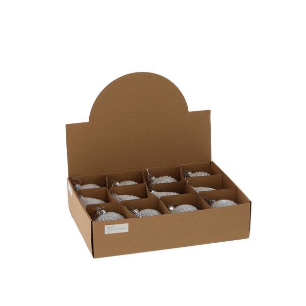 BOMBKA DIN STICLĂ - ALB PĂCLUTOR MIX MODELE disp=12buc *4471