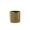CERAMIC PLANT POT COVER 15 X 15 X 15 CM GOLD RIBBED