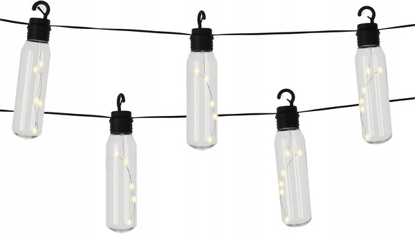 ILUMINAT SOLAR PENTRU GRĂDINĂ LUNGIME 2 + 1,8 M LUX 10 LED ALB CĂLDUR *3668