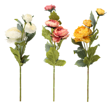 ARTIFICIAL FLOWER - ROSE 50 CM MIXED 3 COLOURS