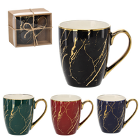 PORCELÁNOVÝ HRNČEK 400 ML MARMUREK SO ZLATOM MIX FARBA balenie=1ks *7956