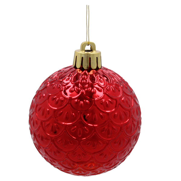 KPL. 16 BOMBEK 6 CM ČERVENÝ / ZLATÝ / STRIEBORNÝ *3771