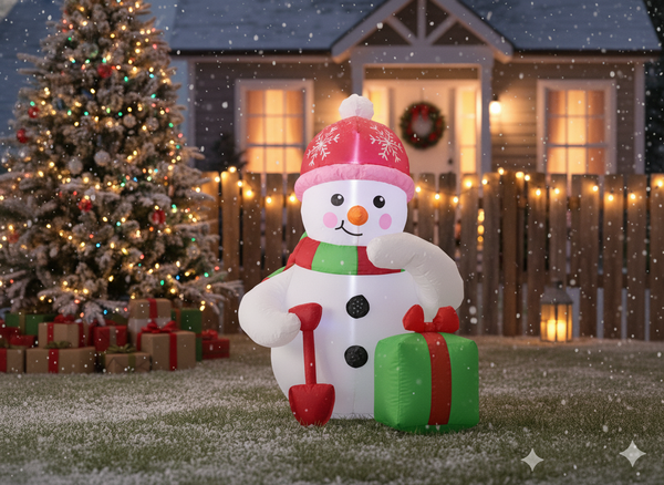 INFLATABLE SNOWMAN LED 180 CM