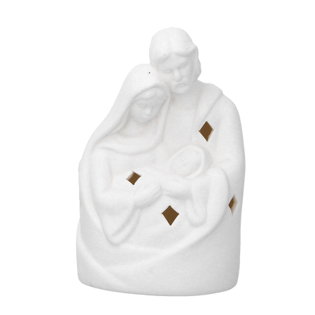 FIGURKA CERAMICZNA - ŚWIĘTA RODZINA BIAŁY LED 13 CM opak=6szt *1464