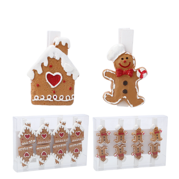 SADA 8 VÁNOČNÍCH OZDOB S KLIPSEM MIX VZORŮ 3 x 4 CM balení=12ks *8617