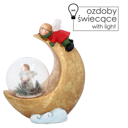 CHRISTMAS DECORATION - MOON WITH ANGEL LED