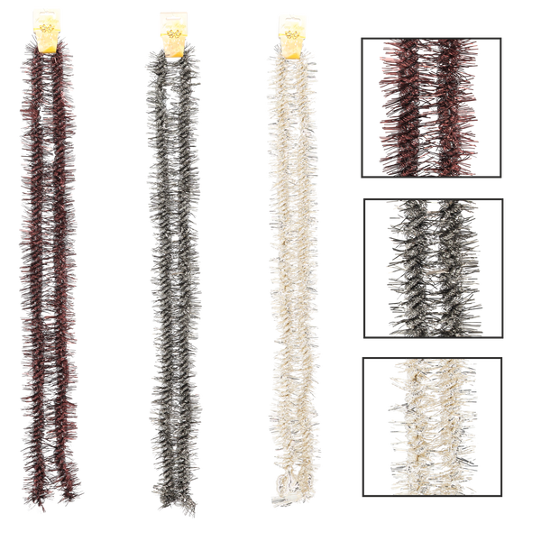 CHRISTMAS TREE CHAIN 2M BURGUNDY/ANTHRACITE/CHAMPAGNE