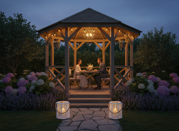 LAMPION Z KORALIKAMI 20 x 19 CM BIAŁY