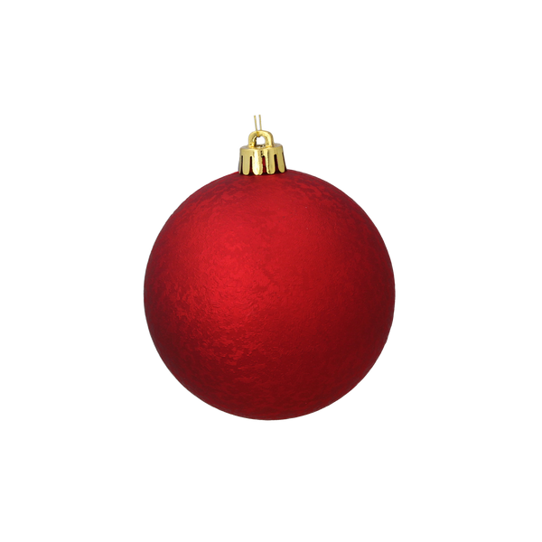 SET OF 4 BAUBLES 8 CM RED/GOLD/SILVER