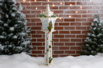 CHRISTMAS WHITE LED LANTERN 18 x 18 x 100 CM