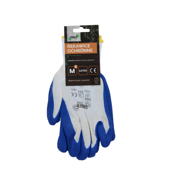 Protective gloves "8" knitted from polyester coated with latex pack=12