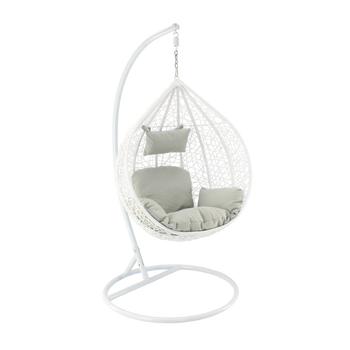 HANGING CHAIR WHITE, CUSHION - GREY, FRAME - WHITE *1029